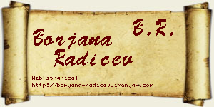 Borjana Radičev vizit kartica